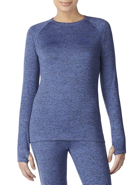 cuddl duds climate  plush warmth base layer soft long sleeve crew