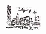 Calgary Skyline sketch template