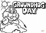 Groundhog Coloring Pages Hog Color Ground Preschoolers Printable Print Drawing Getcolorings Crafts Supercoloring Happy Silhouettes sketch template