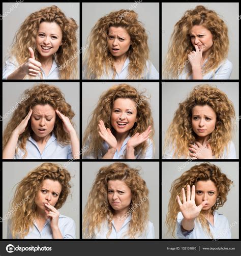 womans facial expressions stock photo  minervastock