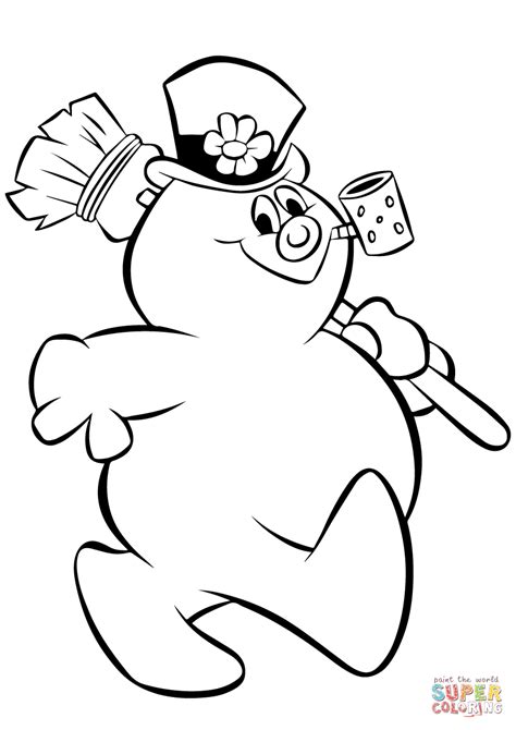 frosty snowman coloring page  printable coloring pages