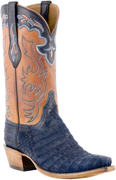 Lucchese Classic With Roberto Stitch Pattern Collar And Pullstrap Navy