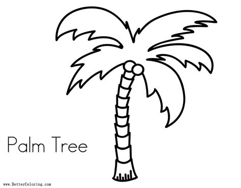 palm tree coloring pages lineart  printable coloring pages