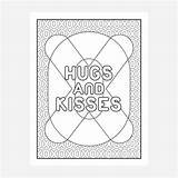 Hugs Kisses sketch template