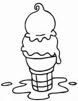Ice Cream Clipart Clip Melting Cone Popsicle Melt Scoop Drawing Cliparts Cartoon Sundae Melted Sketch Drawings Line Library Butter Social sketch template