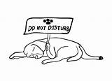 Disturb Sleeping Dog Holding Board Illustrations Sleep Hadkhanong Warning Graphics sketch template