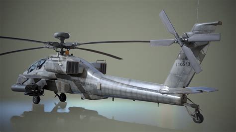 3d Model Ah 64d Apache Longbow Helicopter Vr Ar Low Poly Cgtrader