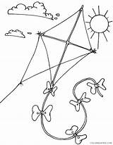 Kite Coloring Pages Coloring4free Sky Related Posts sketch template