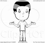 Teenage Cartoon Careless Adolescent Shrugging Boy Clipart Thoman Cory Outlined Coloring Vector sketch template