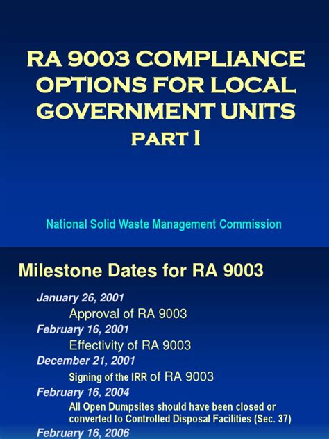ra  compliance options  lgu part  compost recycling