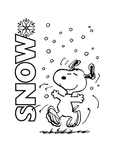 snoopy winter pictures coloring home