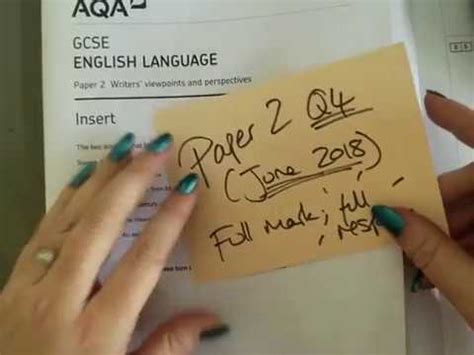 english aqa gcse exemplar answers paper  lang levels     model