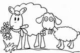 Coloring Sheep Cartoon Pages Seven Children Cute sketch template
