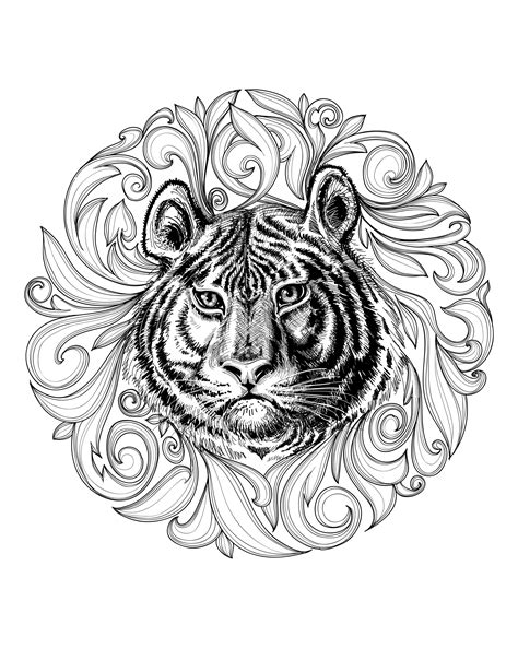 tiger mandala coloring pages  getcoloringscom  printable