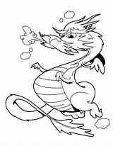 Dragon Coloring Chibi Pages Chinese Netart sketch template