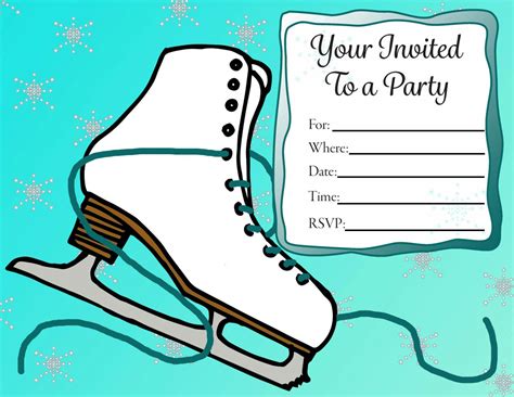 ice skating party invitations  printable