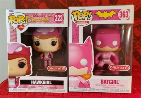 Funko Pop Dc Heroes Breast Cancer 223 Hawkgirl Target And 363 Batgirl