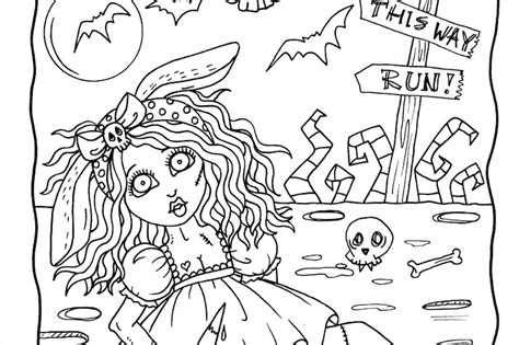 alice  zombieland digital coloring book  fantasy art etsy