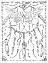 Coloring Pages Dreamcatcher Dream Catcher Butterfly Mandala Adult Printable Book Adults Colouring Sheets Native Tattoo American Etsy Color Catchers Butterflies sketch template