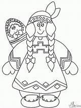 Indiaan Sheets Coloringhome Coloriages Indiens Aboriginal Totem sketch template