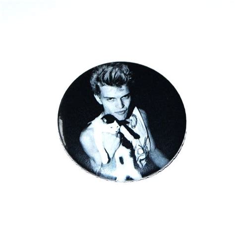 billy idol holding a cat 1 75 inch pinback button etsy