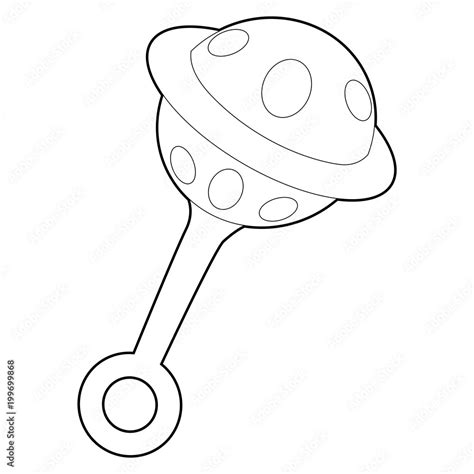 coloring book outline baby rattle toy stock vector adobe stock