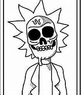 Rick Morty Coloring Pages Tattoo Drawing Para Colorear Drawings Color Sticker Line Skateboard Dibujos Getcolorings True Clown Ricks Creepy Result sketch template