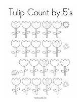 Coloring Number Color Tulips Tulip Count sketch template