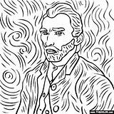 Coloring Van Gogh Pages Vincent Getcolorings sketch template