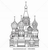 Moscow Cathedral Basil Vector Saint St Stock Coloring Search Kong Via Shutterstock sketch template