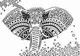 Coloring Afrique Elefante Coloriages Afrika Stress Indian Zentangle Elefant Mandalas Malvorlagen Kleurplaten Elefants Volwassenen Relaxation éléphant Grown Ups Therapy Ausmalen sketch template