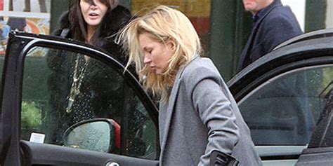 Kate Moss Spotted Walking With A Leg Brace And Crutches In