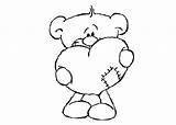 Teddy Bear Heart Coloring Holding Drawing Cartoon Pages Cliparts Teddybear Colouring Drawings Paintingvalley sketch template