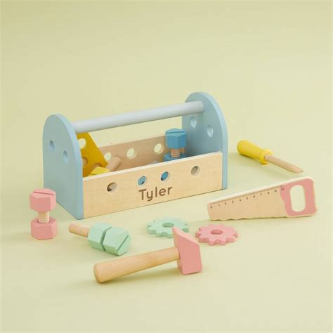 personalised wooden tool box toy    st years notonthehighstreetcom