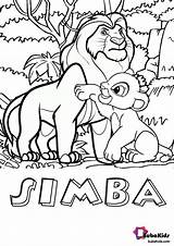 Simba Lion Coloring King Printable Bubakids sketch template