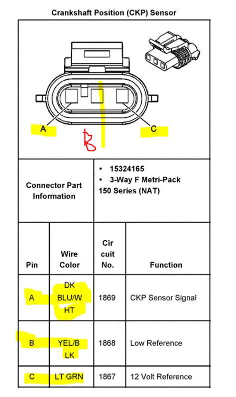 crankshaft position sensor wire colors diagram needed
