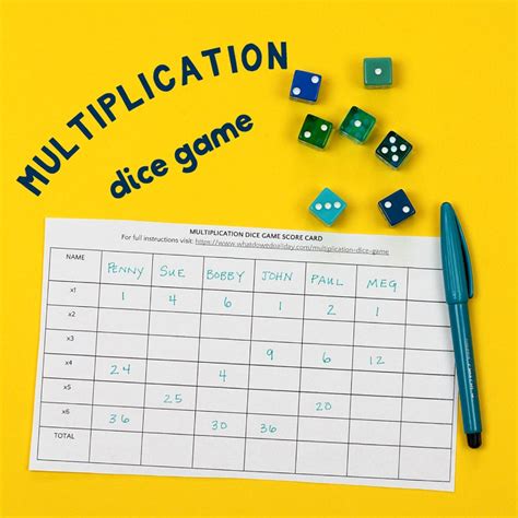 fun  simple multiplication dice game