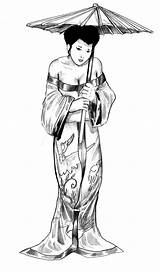 Geisha Ink Cluedog Adulte Asie sketch template