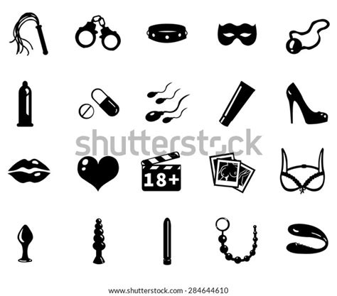 Vector Set Of Black Sex Shop Icons