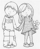 Coloring Pages Girl Boy Holding Hands Color Para Each Other Printable Kids Being Crafts Kind When Girls Copic Colouring Clipart sketch template