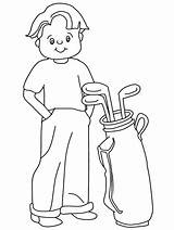 Golf Coloring Pages Golfer Kids Sports Printable Print Popular Advertisement sketch template