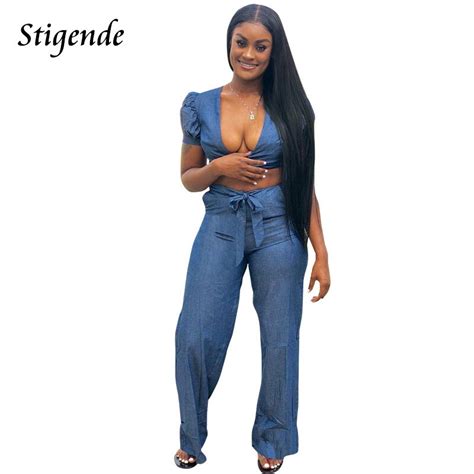 stigende sexy 2 piece set women pant and crop top outfits set flare leg