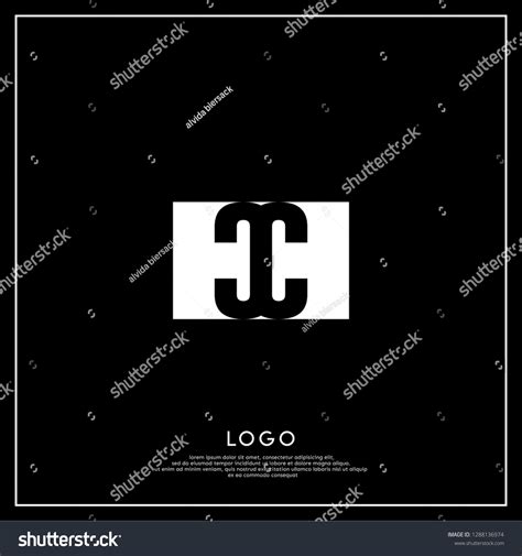 rectangular square shape cc logo letters stock vector royalty