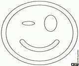 Coloring Wink Emoticons sketch template