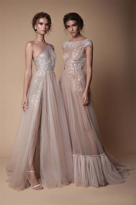 2018 berta one shoulder long prom dresses with high side slit sequins beaded appliques evening