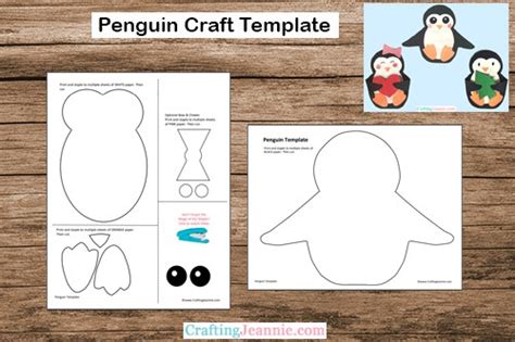 penguin craft  template crafting jeannie