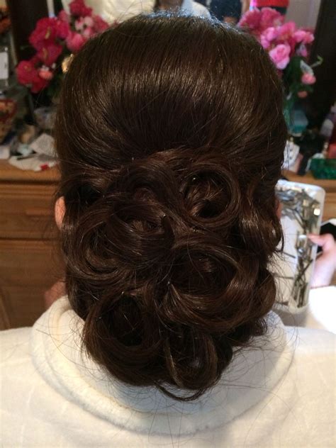 Pin Curls Updo Bridal Hairstyle Pin Curl Updo Long