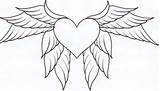 Wings Hearts Coloring Roses Pages Heart Library Clipart Angel Drawing sketch template