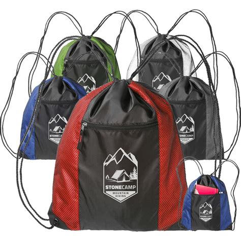 zipper pocket drawstring backpacks custom drawstring bags