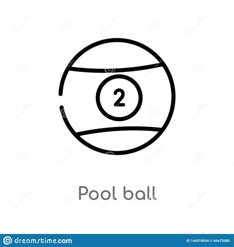 outline pool ball vector icon isolated black simple  element